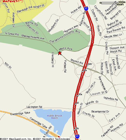 map to Lexinton Minuteman Academy